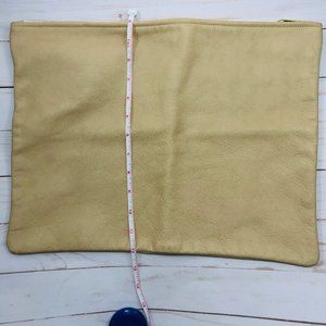 VGUC American Apparel Leather Pouch Sz L Beige